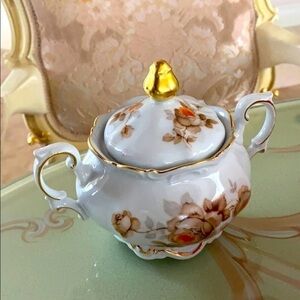 Antique Norway Rose Sugar Bowl by MITTERTEICH